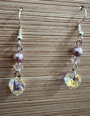 Tortițe tip cârlig (hook) - Cercei inimă crystal Preciosa - eleganță delicată