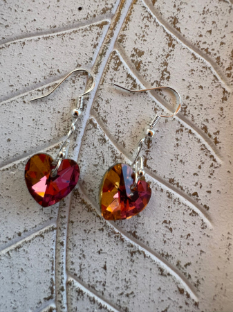 Cercei - cercei inimă cristal handmade – bijuterii elegante și romantice