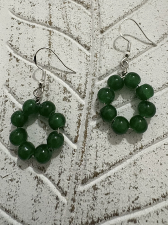 Tortițe tip cârlig (hook) - cercei-jad-verde-6mm