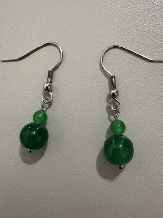Tortițe tip cârlig (hook) - cercei jad verde dama