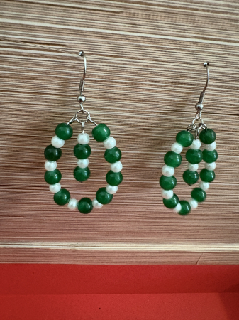 7. Chakra Coroanei - Centrul Cunoasterii Spirituale - Sahasrara - Cercei jad perle