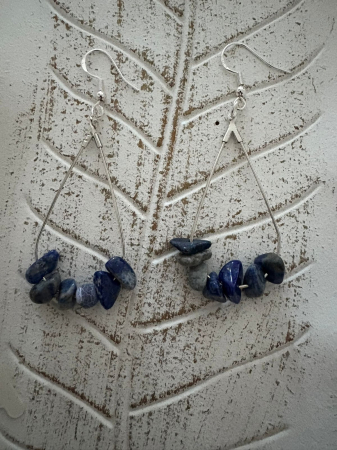 Cercei rotunzi - Lapis Lazuli Natural