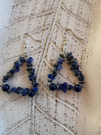 Cercei Lapis Lazuli chips și mărgele naturale [1]