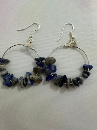 5. Chakra Laringelui, Gâtului - Centrul Comunicarii – Vishuddha - Cercei handmade din Lapis Lazuli – protecție și claritate