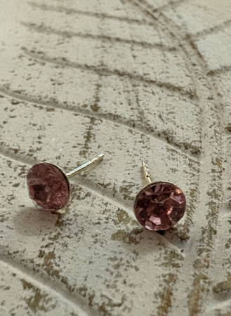 Cercei Light Rose Chaton Preciosa Swarovski – Argint 925 [3]