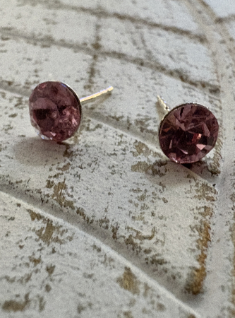 Swarovsky si Argint 925 - Cercei Light Rose Chaton Preciosa Swarovski – Argint 925