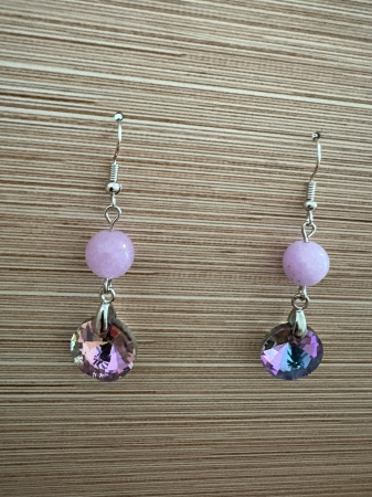 Tortițe tip cârlig (hook) -  Cercei Magici Rivoli Mov și Ametist – eleganță