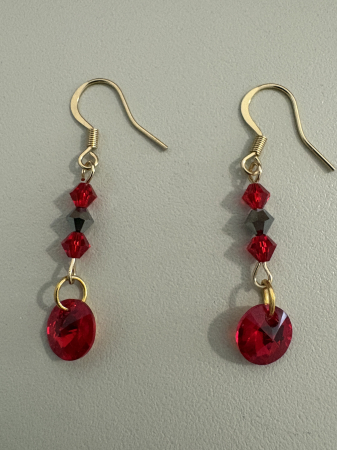 Gri - cercei preciosa rosii hematit