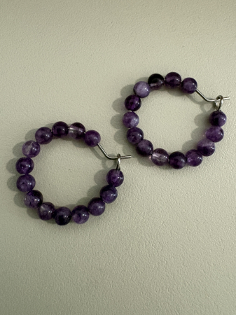 cercei hoops ametist [3]