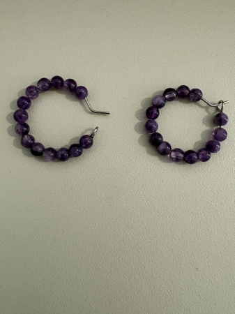 cercei hoops ametist [2]
