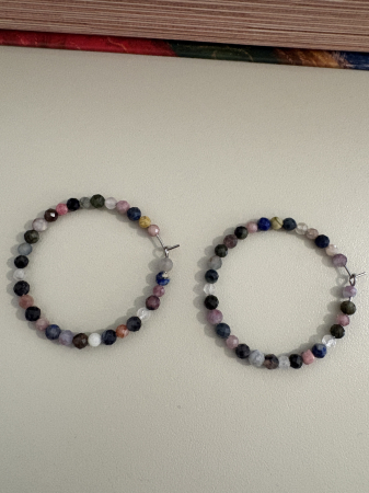 cercei hoops lapis lazuli turmalina colorata [2]