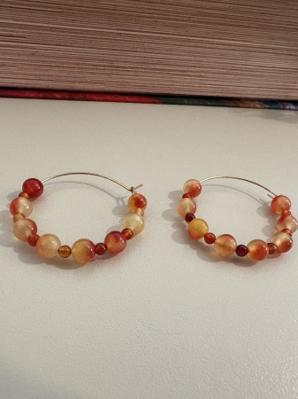 Carneol - cercei carneol hoops