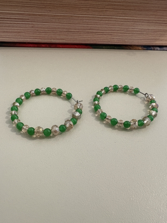 Jad Verde - cercei jad verde hoops