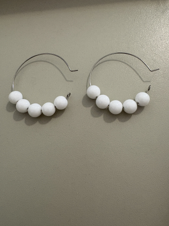Onix - cercei onix alb hoops