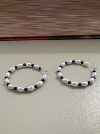 cercei perle lapis lazuli cerc