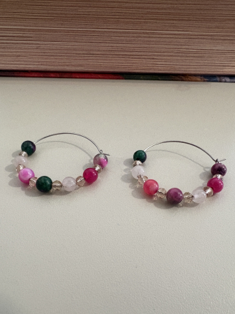 cercei rubin agat hoops