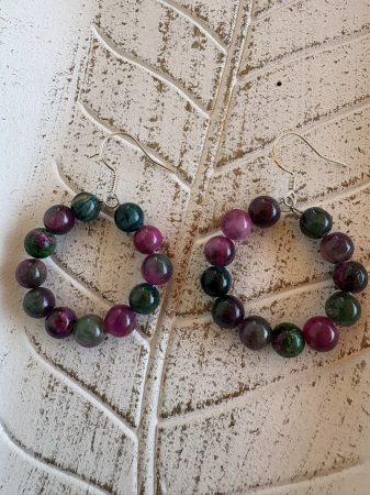 Cercei rotunzi - cercei-magici-aventurin-piatra-naturala-handmade