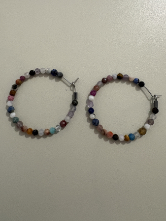 Tortițe cerc (hoops) - Cercei cerc turmalină colorată