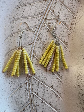 Culoare - Cercei galbeni stil boho chic