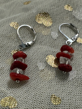 Cercei Mărțișor coral și cuart alb – puritate și protecție [3]