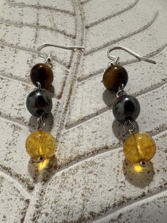 Cercei magici ochi de tigru citrin si hematit [2]