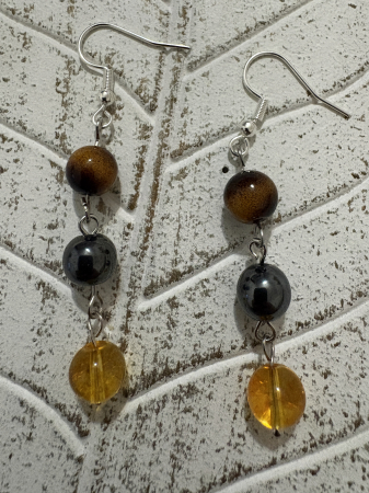 5.  Colecția Curaj & Expresie - Cercei magici ochi de tigru citrin si hematit