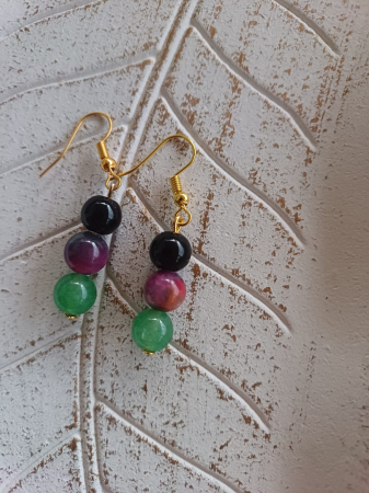 Culoare - Cercei Onix si Rubin