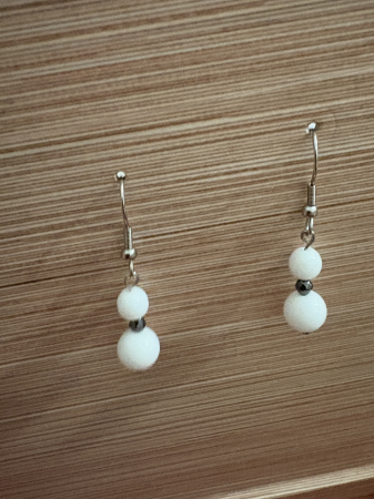 Tortițe tip cârlig (hook) - cercei onix hematit