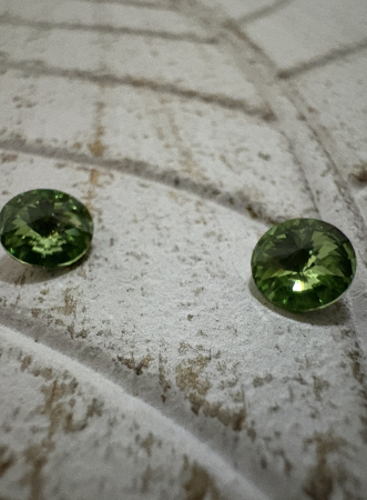 Cercei Peridot Unfoiled Rivoli Preciosa Swarovski – Argint 925 [2]