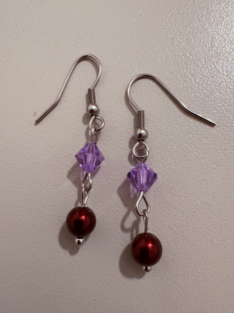 Produse - cercei-perle-bordeaux-cristale-mov-cm534