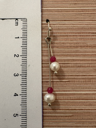  Cercei perle naturale  si agat roz Bijuterii handmade elegante [2]