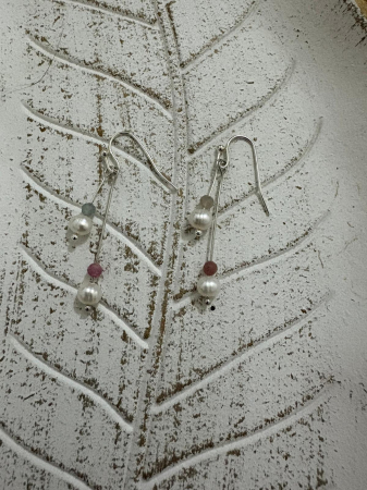  Cercei perle naturale de cultura si turmalină Bijuterii handmade elegante [2]