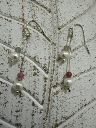  Cercei perle naturale de cultura si turmalină Bijuterii handmade elegante [1]