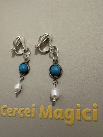 cercei turcoaz perle clips [1]
