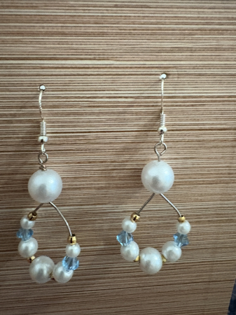 Cercei perle și cristale Preciosa aqua - eleganță aurie [3]