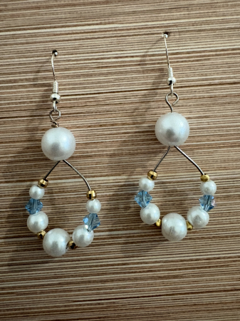 Cercei perle și cristale Preciosa aqua - eleganță aurie [1]