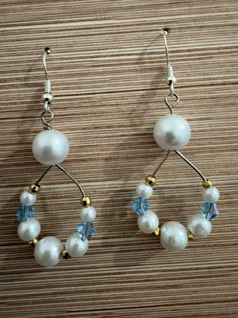 Cercei perle și cristale Preciosa aqua - eleganță aurie [2]