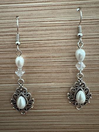 Tortițe tip cârlig (hook) - cercei perla lacrima boho