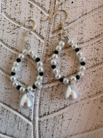  Cercei triunghi turmalină multicoloră și perle – Bijuterii handmade elegante [7]