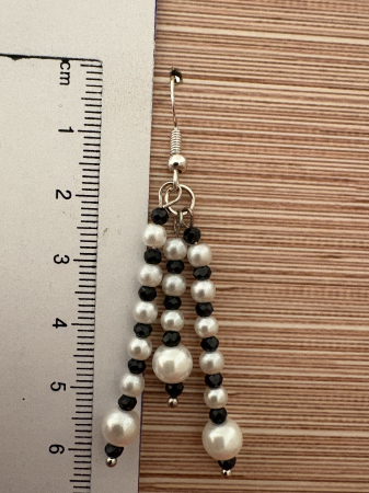  Cercei triunghi turmalină multicoloră și perle – Bijuterii handmade elegante [2]