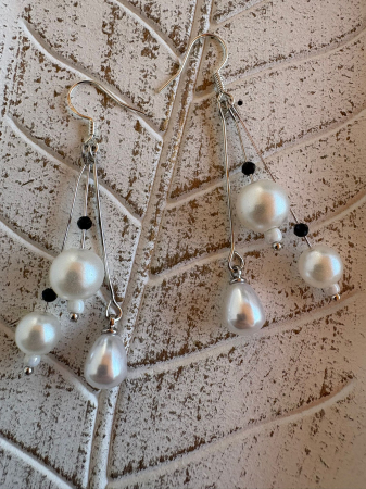  Cercei triunghi turmalină multicoloră și perle – Bijuterii handmade elegante [1]