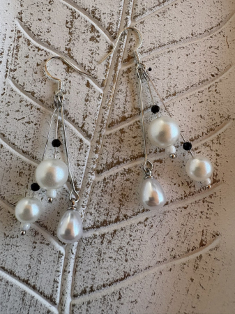  Cercei triunghi turmalină multicoloră și perle – Bijuterii handmade elegante [1]