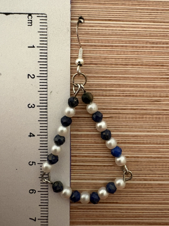  Cercei triunghi turmalină multicoloră și perle – Bijuterii handmade elegante [2]