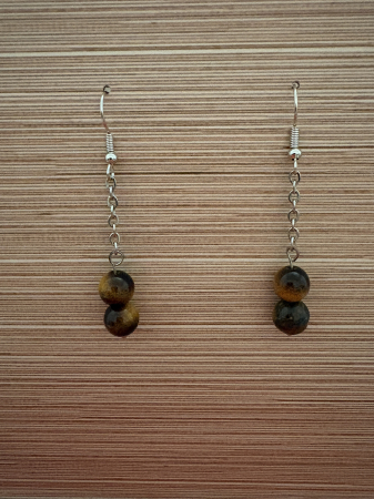 Cercei handmade cu lanț și pietre naturale de ochi de tigru, creați pentru protecție, curaj și echilibru interior. Bijuterie feminină cu energie puternică. [1]