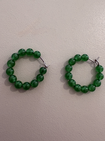 Cercei jad verde rotunzi [5]