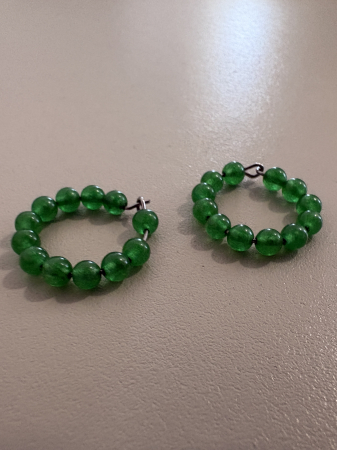 Cercei jad verde rotunzi [1]