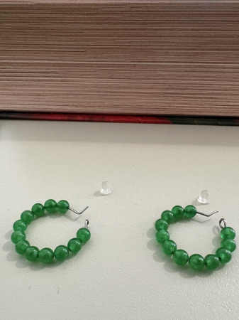 Cercei jad verde rotunzi [3]