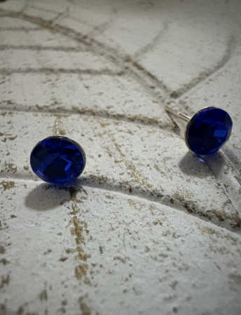 Swarovsky si Argint 925 - Cercei Sapphire Chaton Preciosa Swarovski – Argint 925