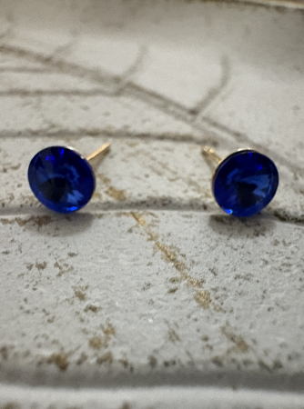 Swarovsky si Argint 925 - Cercei Sapphire Rivoli Preciosa Swarovski – Argint 925