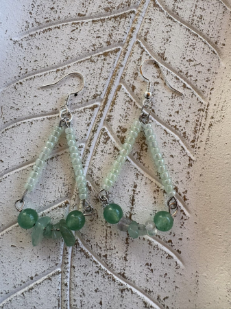 Cercei Aventurin Verde și Mărgele Colorate [2]